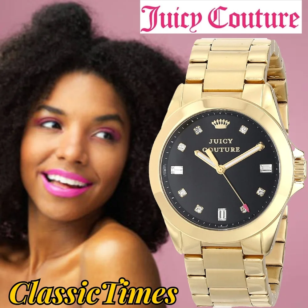 ***SOLD*** Juicy Couture Women's Stella Black Dial Crystal Markers Watch - Picture 1 of 7